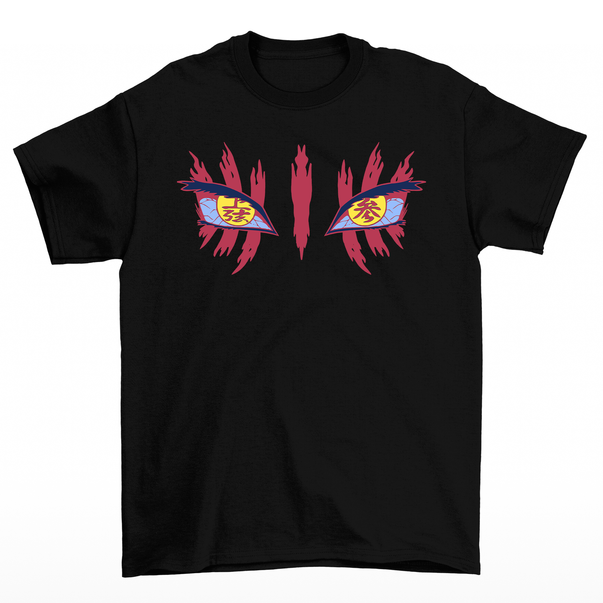 Camiseta Básica Akaza Lua Superior Demon Slayer- preto