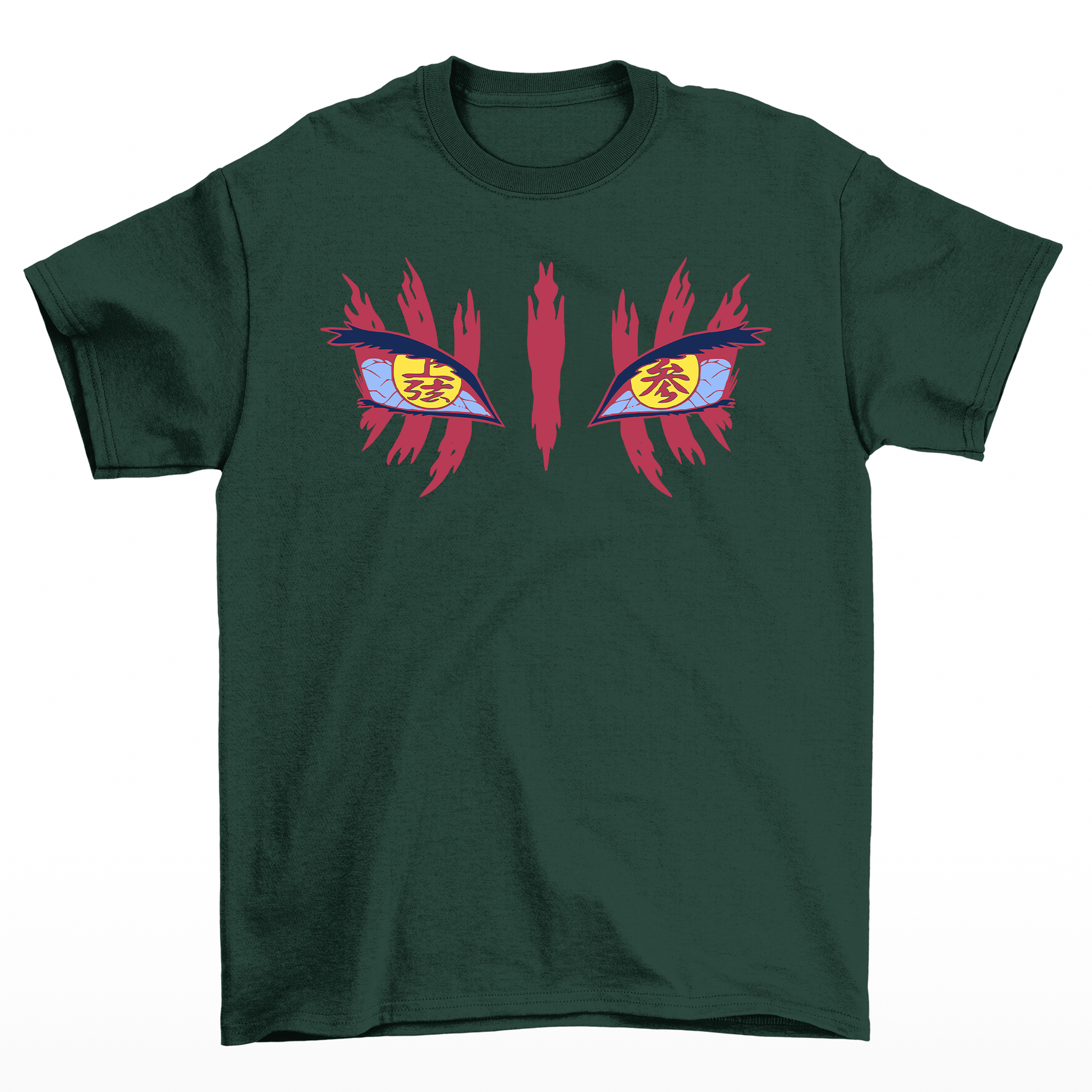Camiseta Básica Akaza Lua Superior Demon Slayer- verde