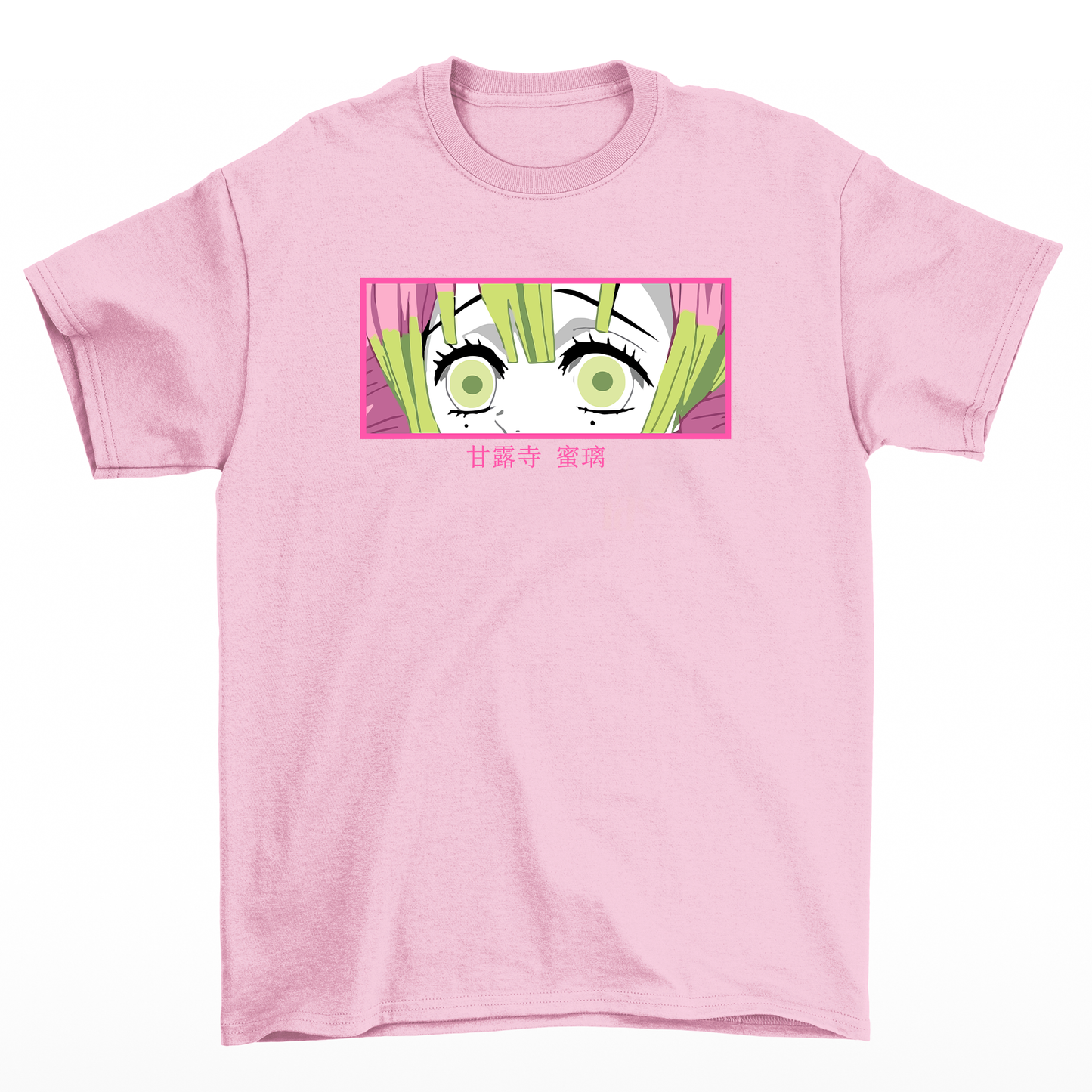 Camiseta Básica Kanroji Mitsuri Demon Slayer- rosa bebe