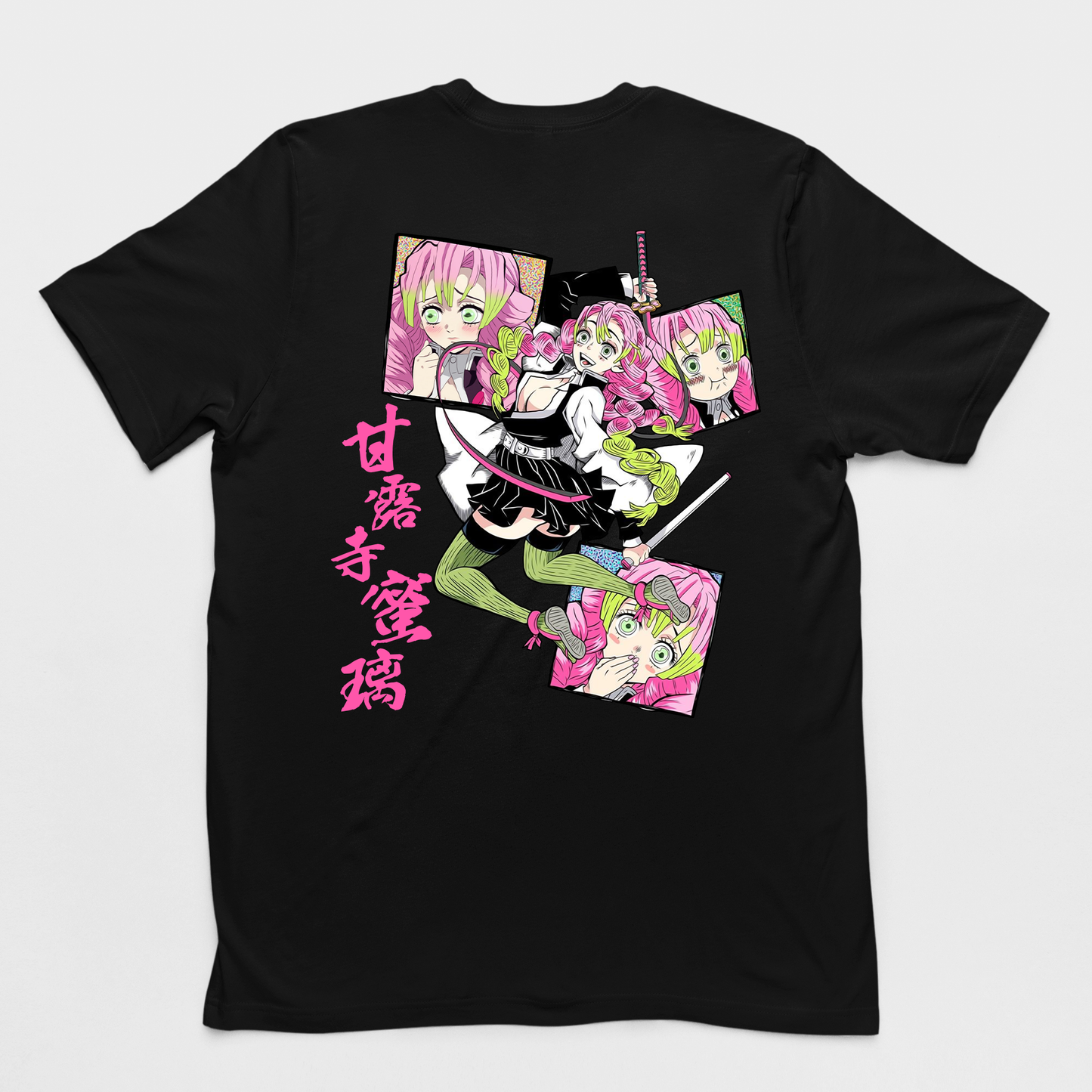 Camiseta Básica Kanroji Mitsuri Demon Slayer- PRETO
