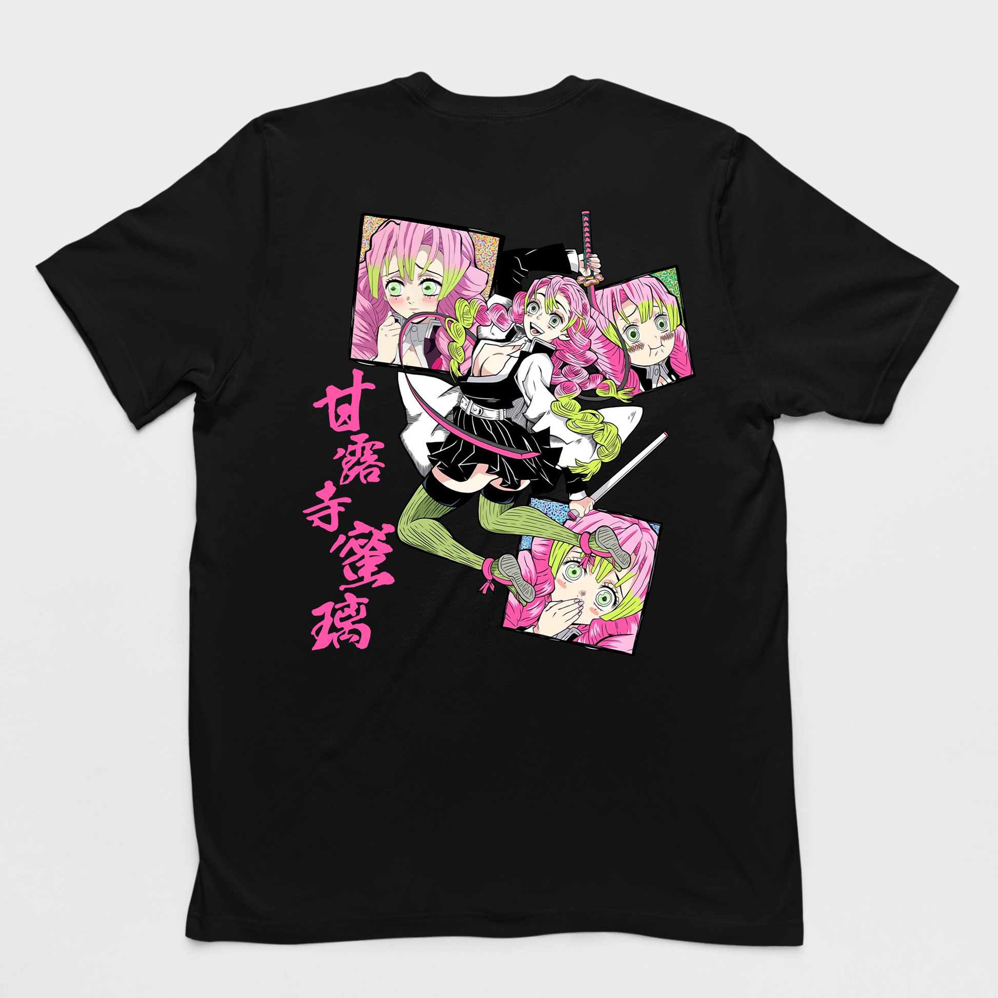 Camiseta Básica Kanroji Mitsuri Demon Slayer- PRETO