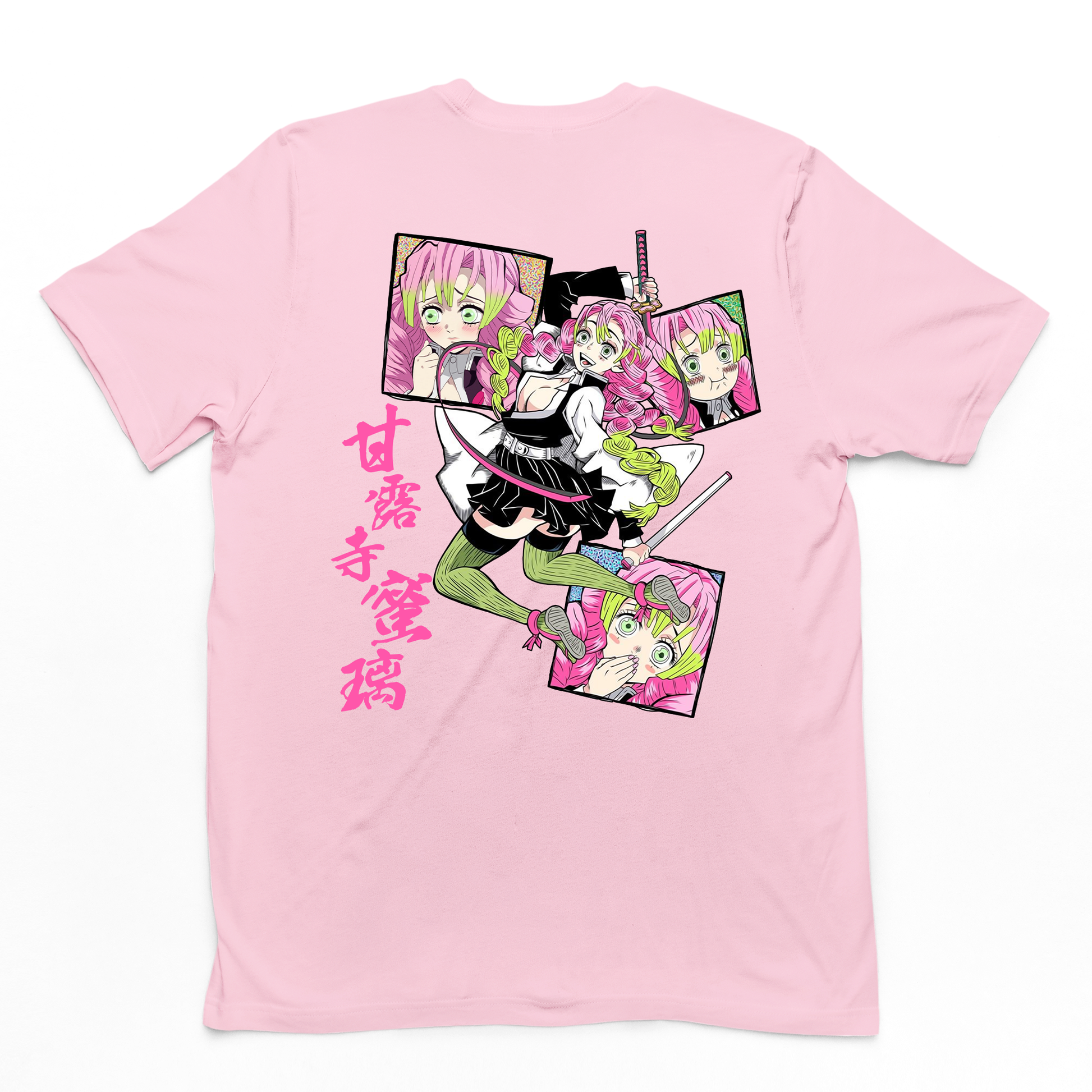 Camiseta Básica Kanroji Mitsuri Demon Slayer- rosa bebe