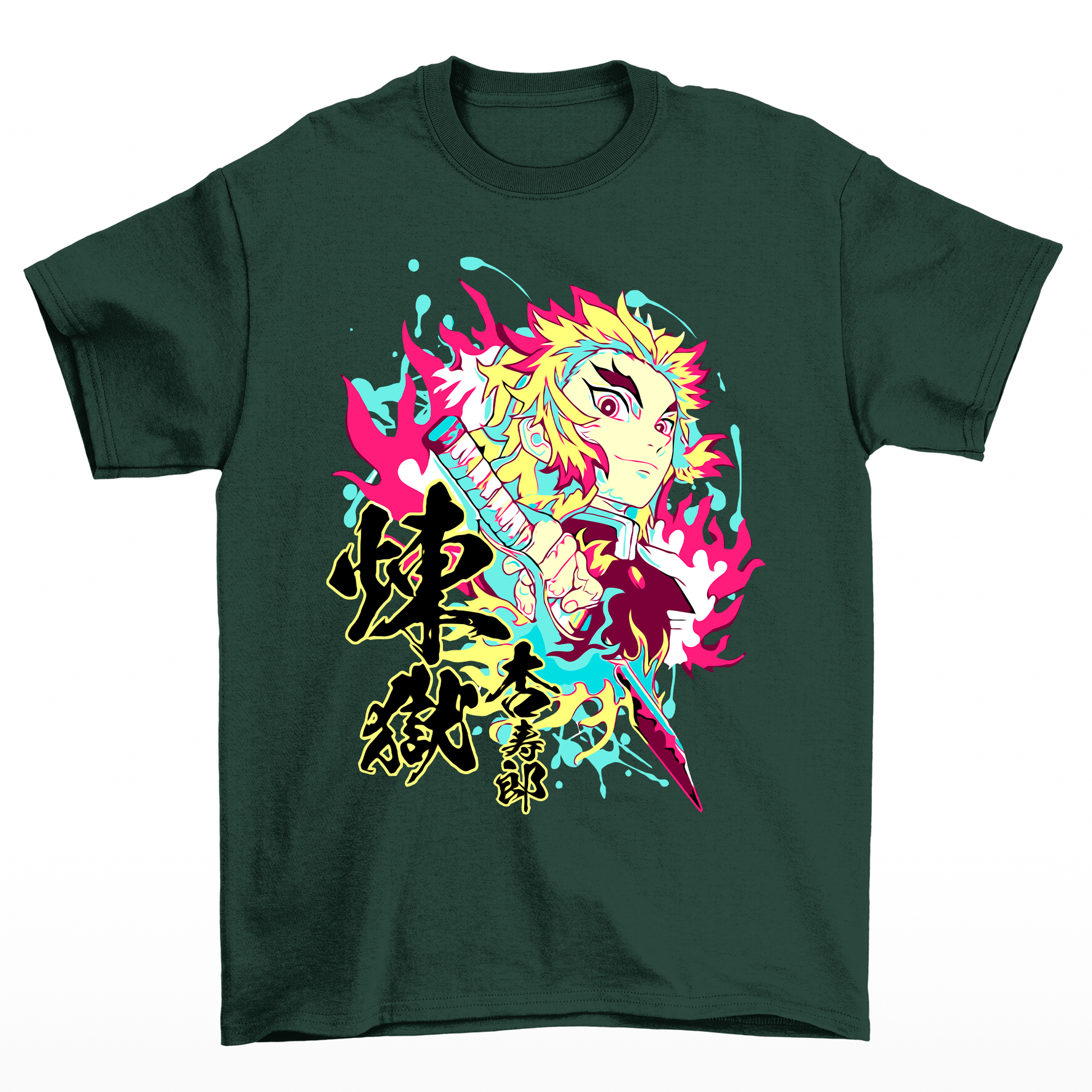 Camiseta Básica Rengoku Hashira Demon Slayer- VERDE