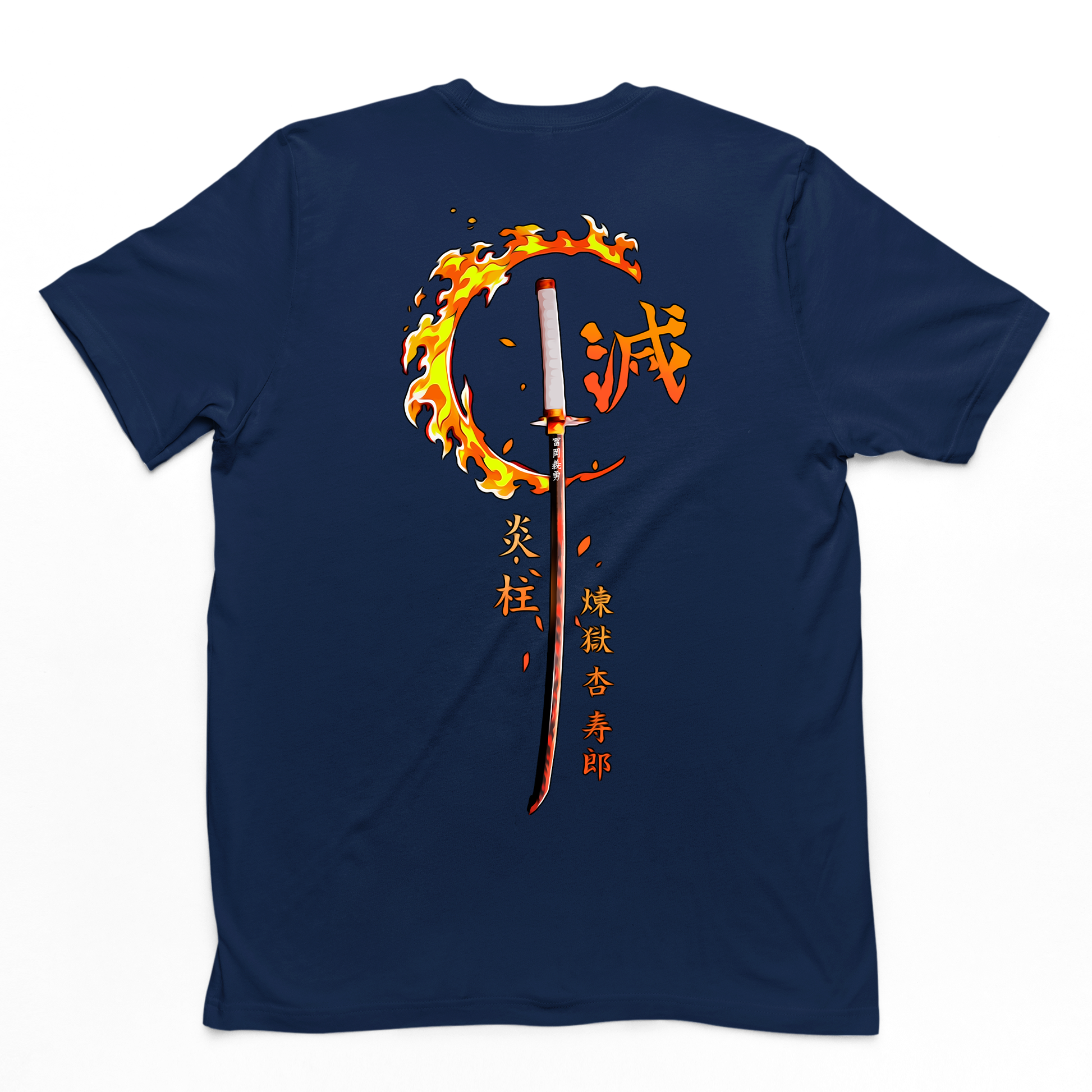 Camiseta Básica Rengoku Hashira Demon Slayer- AZUL-MARINHO