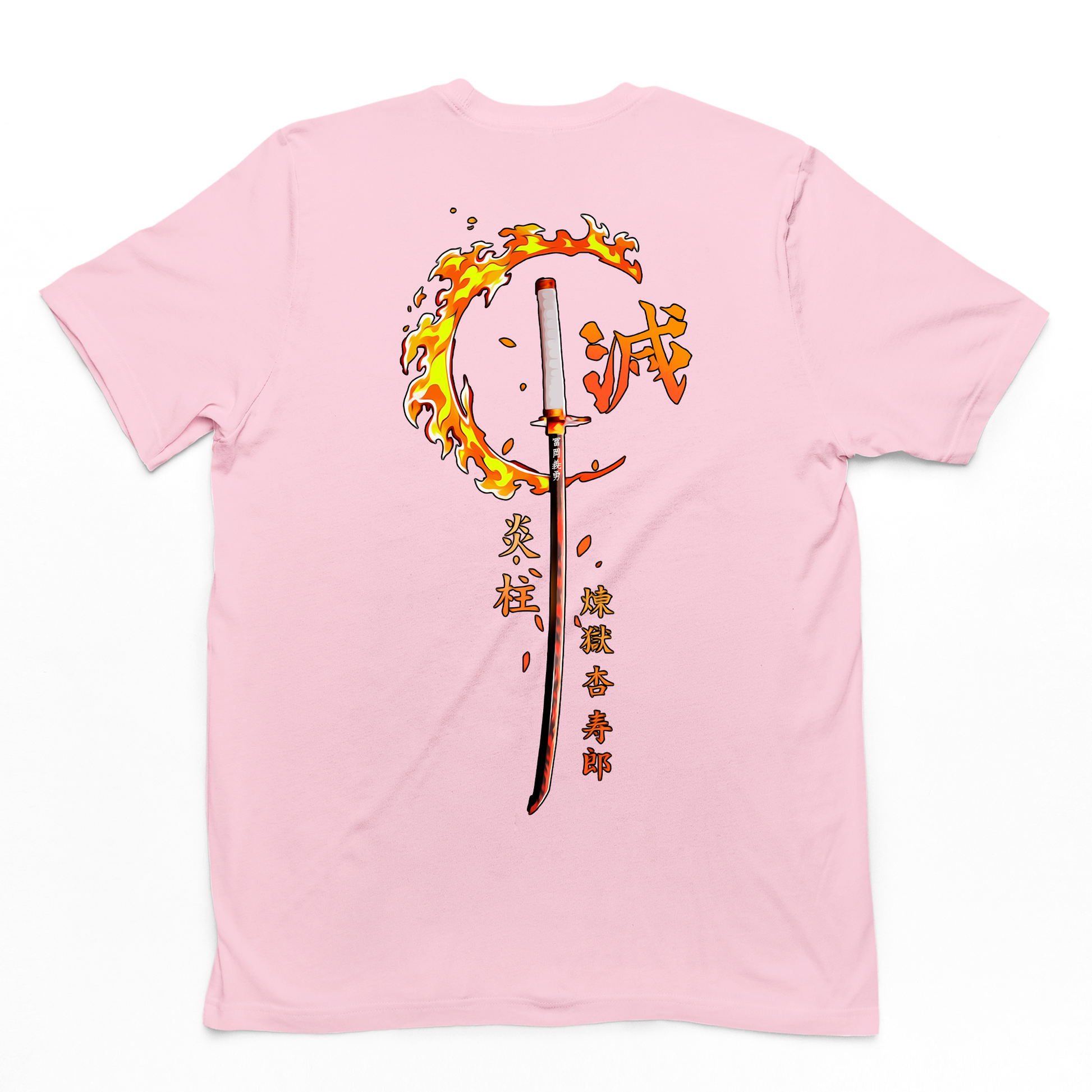 Camiseta Básica Rengoku Hashira Demon Slayer- ROSA BEBE