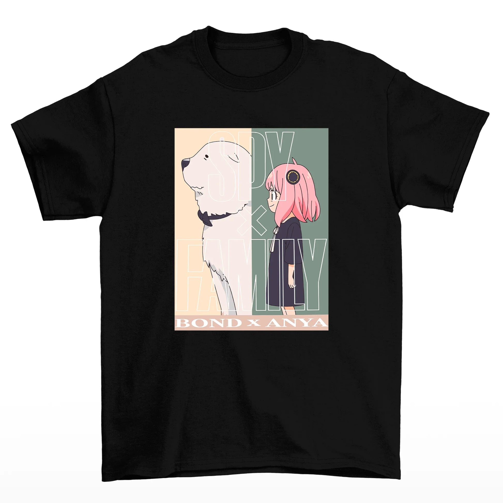 Camiseta Básica Unissex Anya X Lcon Spy X Family- Preto