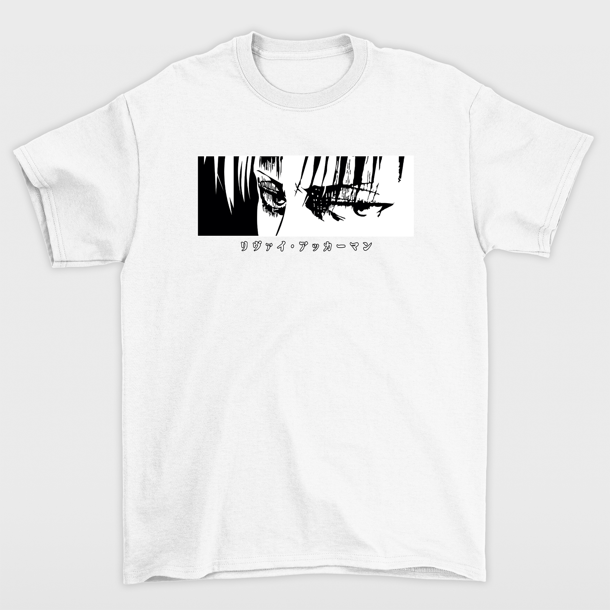 Camiseta Levi Attack On Titan Eyes-branco