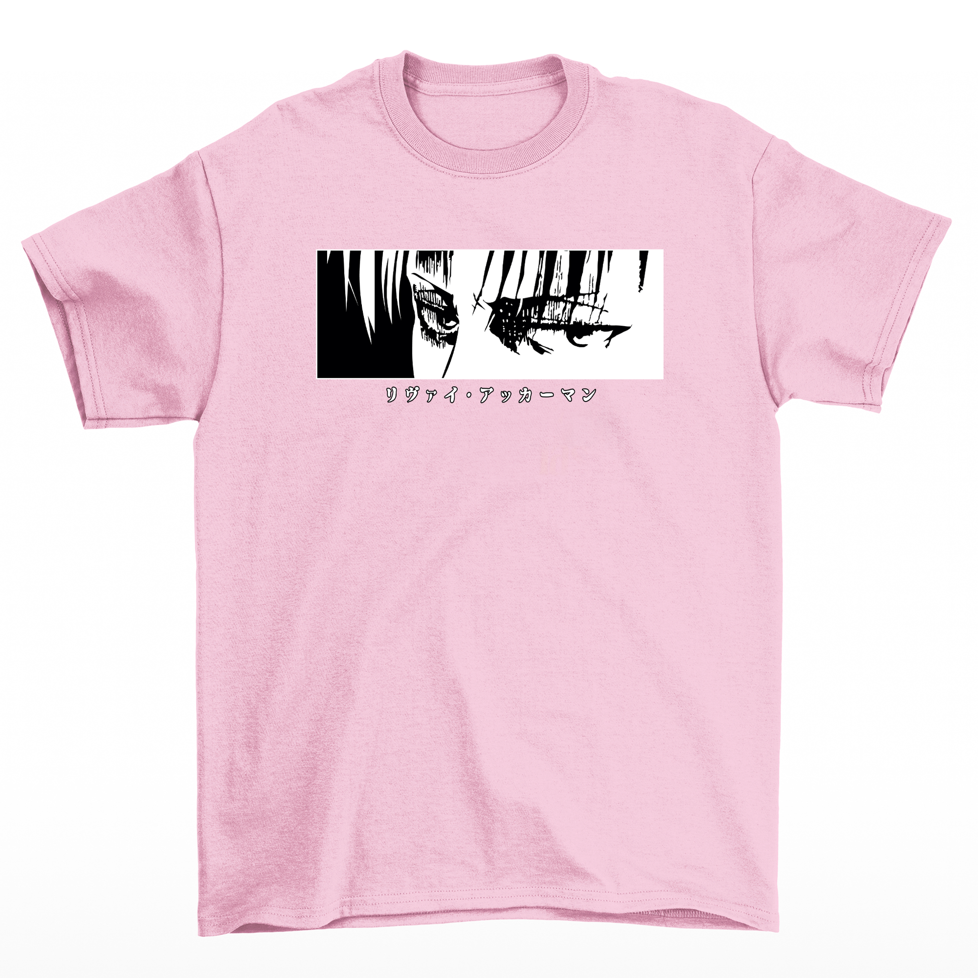 Camiseta Levi Attack On Titan Eyes-rosa bebe