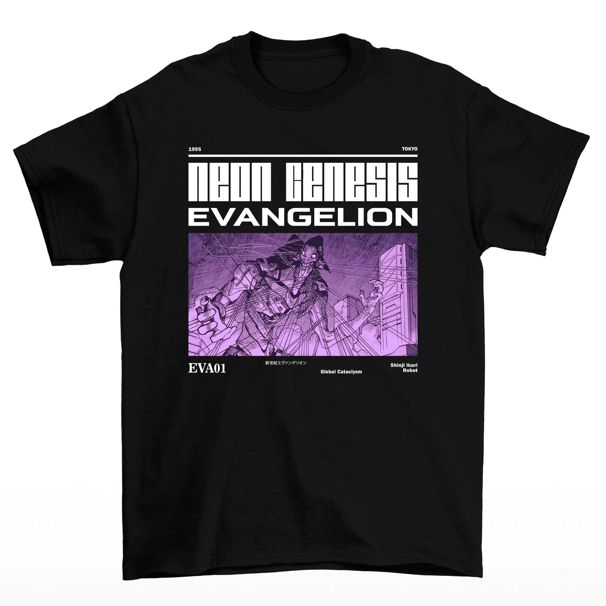 Camiseta Neon Genesis Evangelion Eva 01-preto