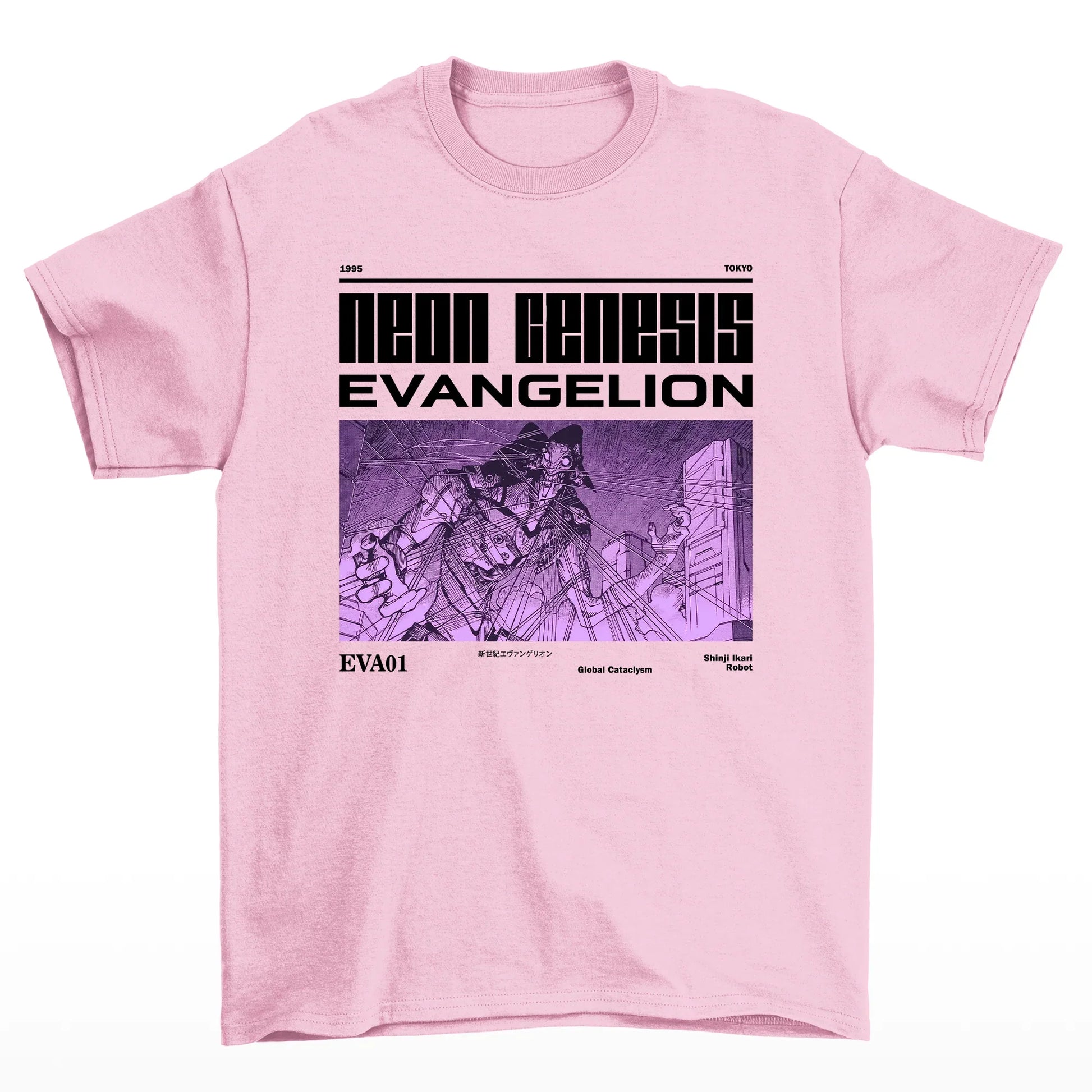 Camiseta Neon Genesis Evangelion Eva 01-rosa bebe