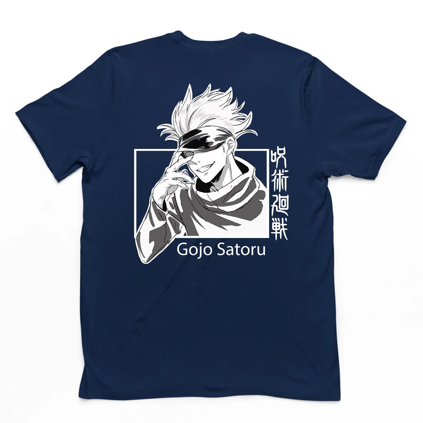 Camiseta Básica Gojou Satoru Anime Jujutsu Kaisen-azul marinho