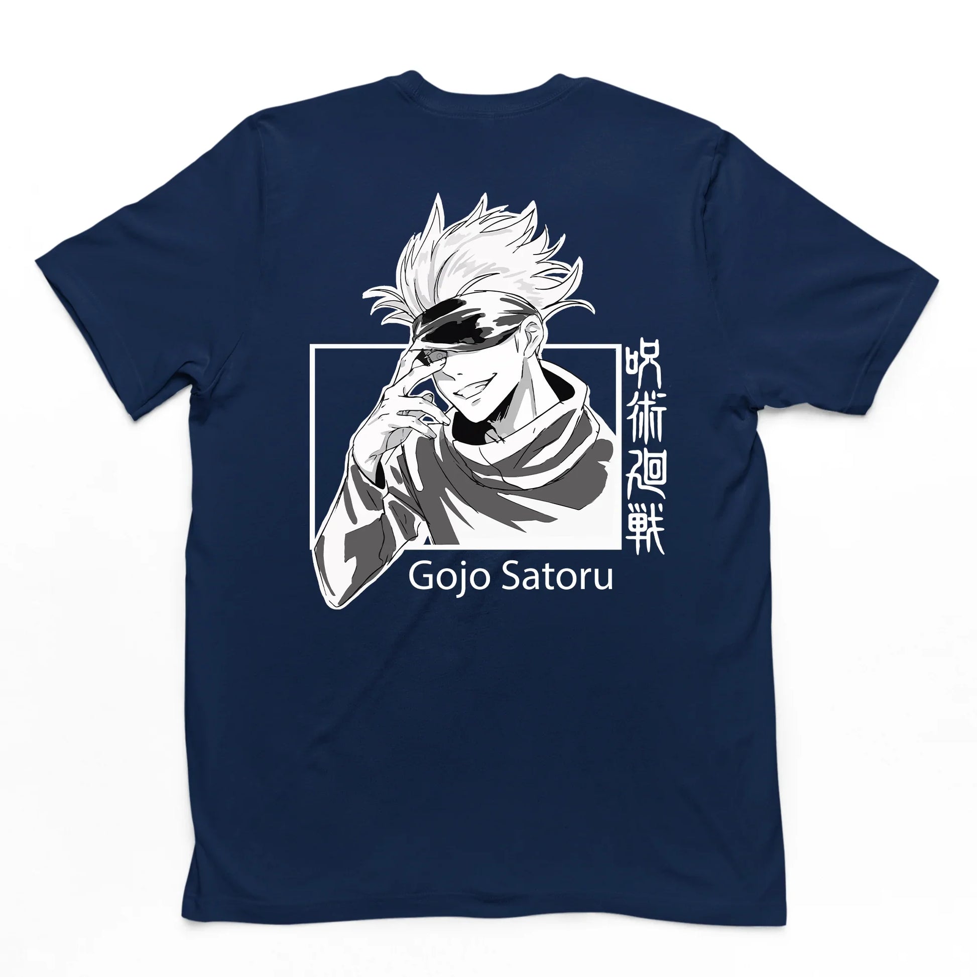 Camiseta Básica Gojou Satoru Anime Jujutsu Kaisen-azul marinho