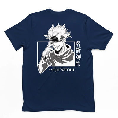 Camiseta Básica Gojou Satoru Anime Jujutsu Kaisen-azul marinho