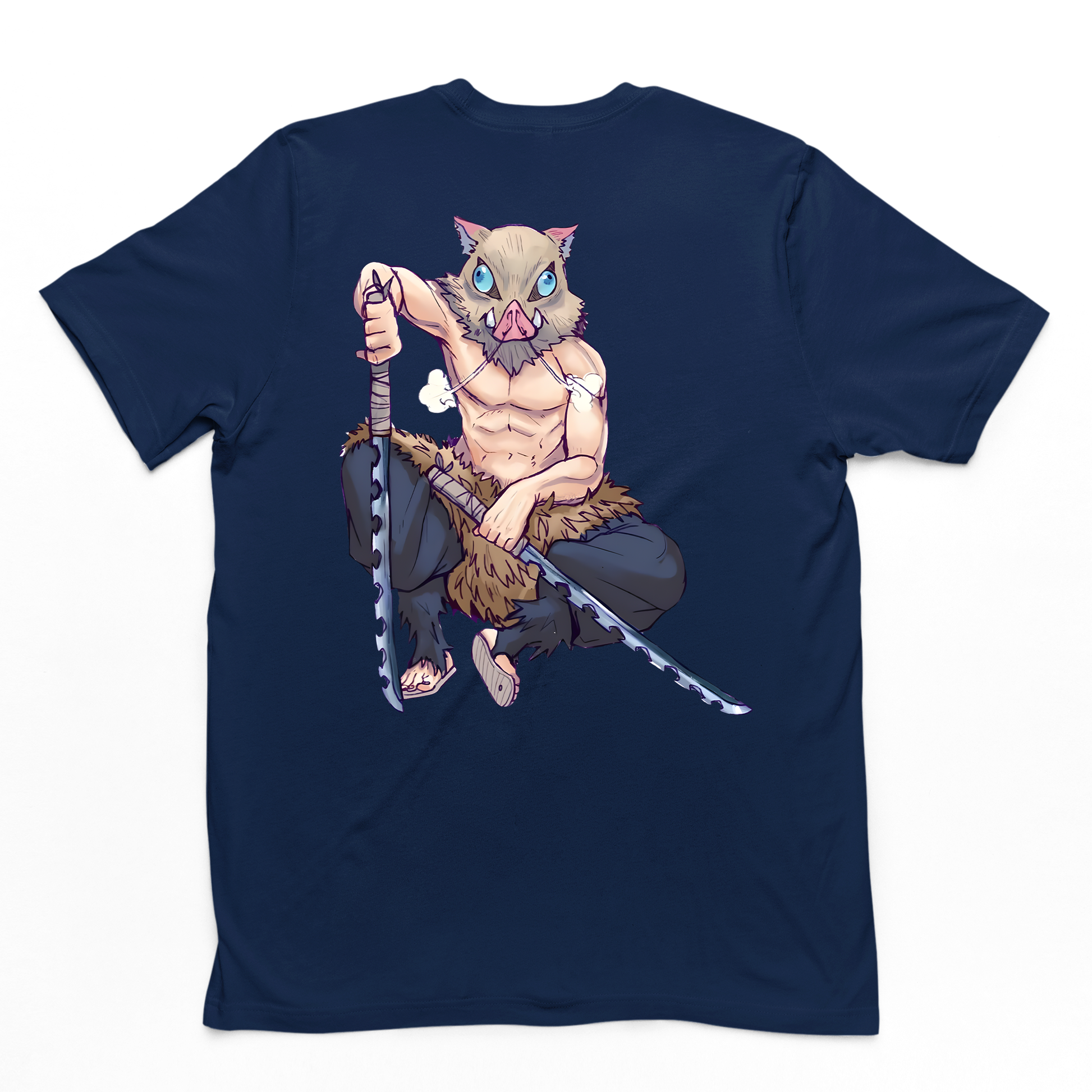 Camiseta Básica Unissex Inosuke Boar Demon Slayer- AZUL-MARINHO