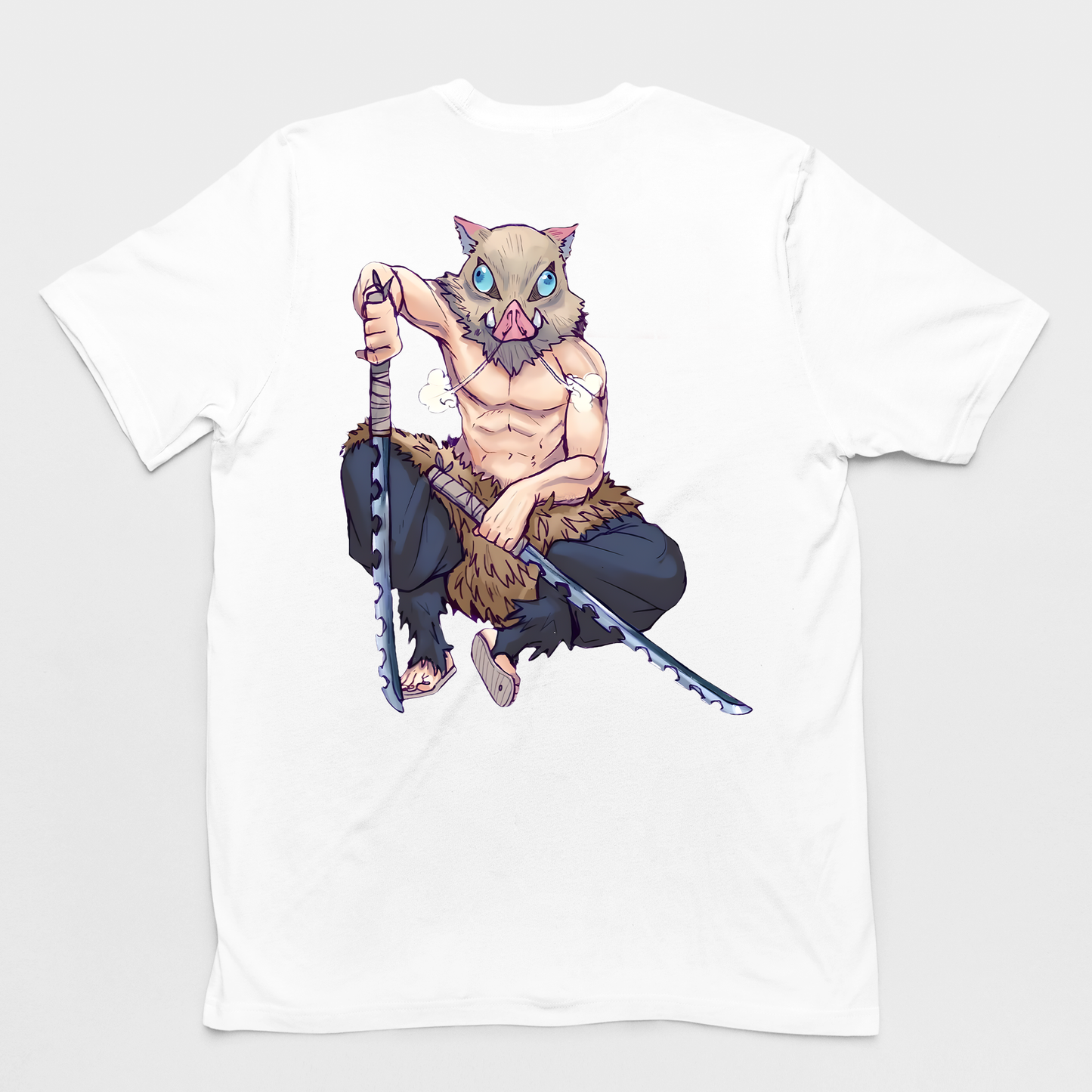 Camiseta Básica Unissex Inosuke Boar Demon Slayer- BRANCO