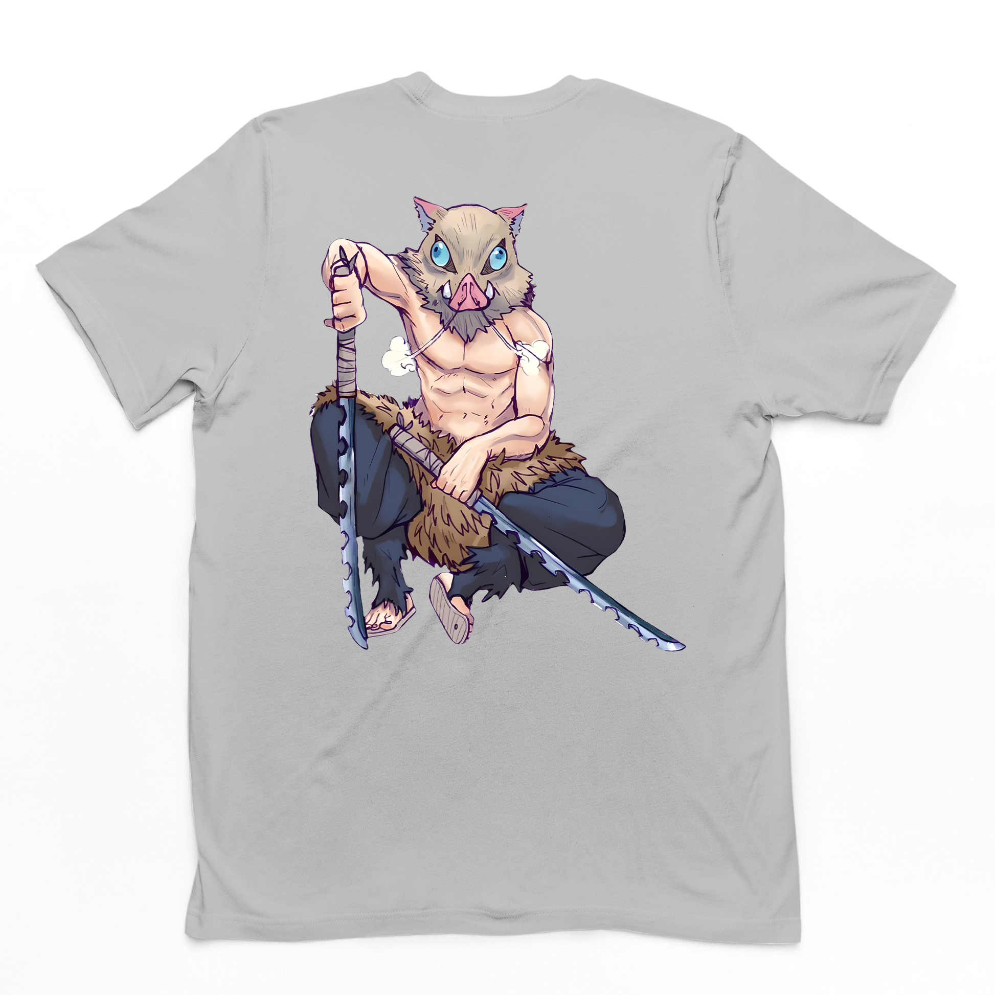 Camiseta Básica Unissex Inosuke Boar Demon Slayer- CINZA
