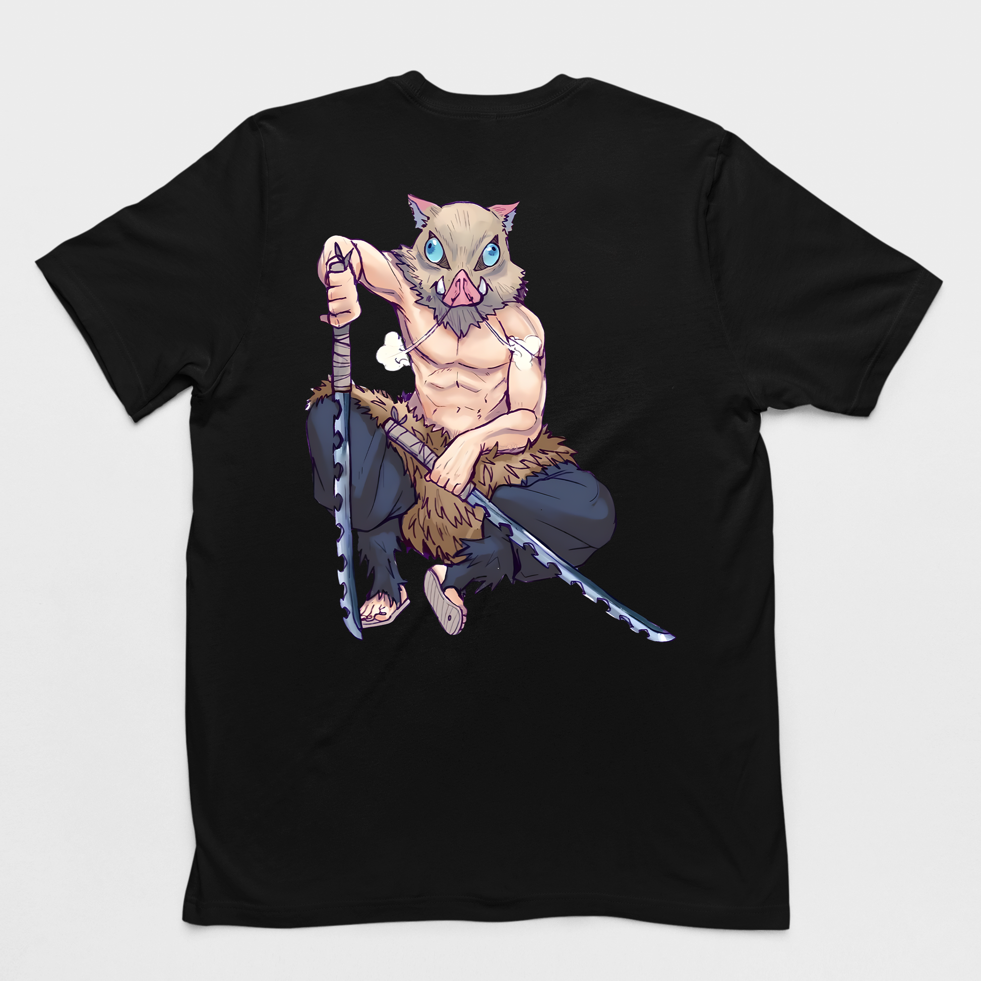 Camiseta Básica Unissex Inosuke Boar Demon Slayer- PRETO