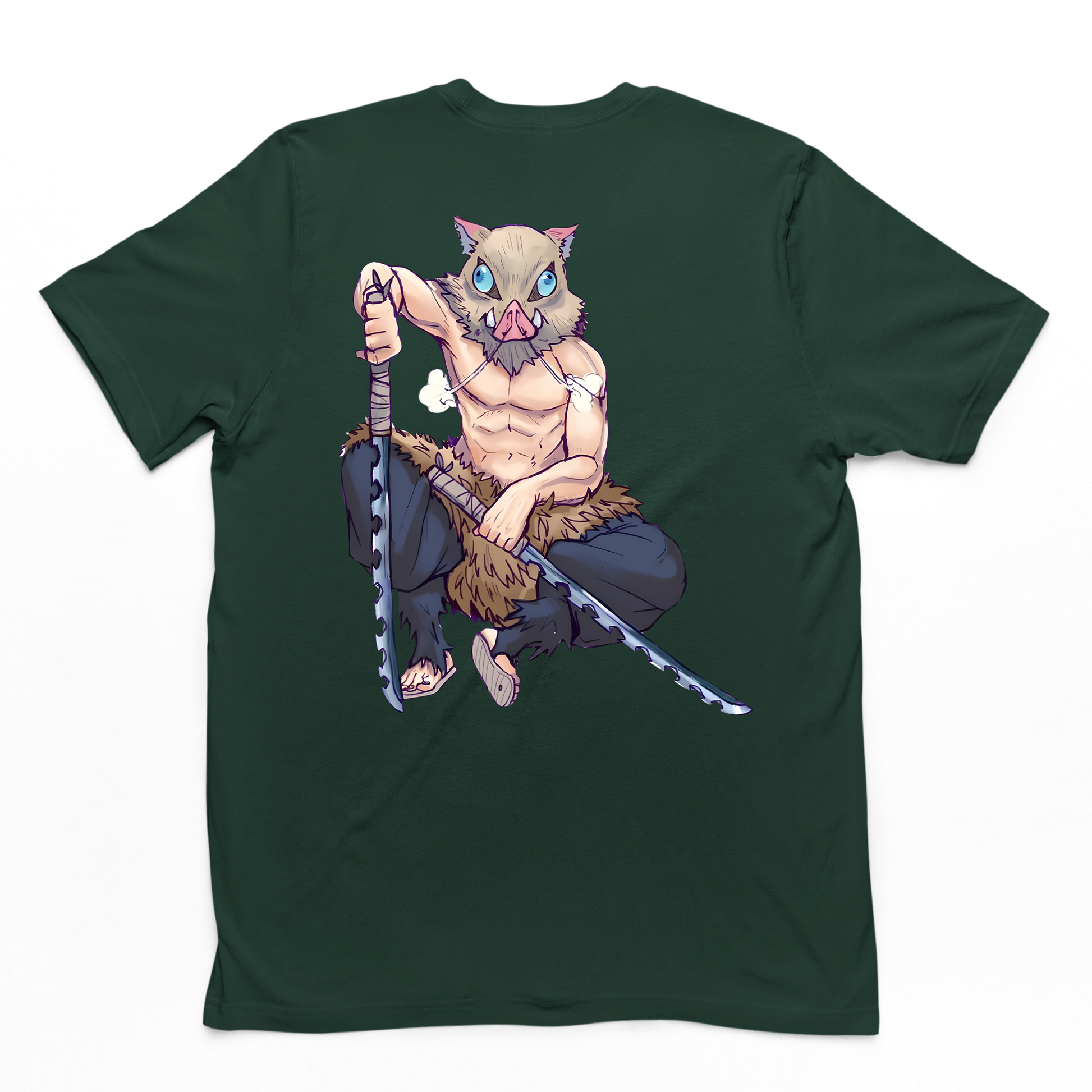 Camiseta Básica Unissex Inosuke Boar Demon Slayer- VERDE