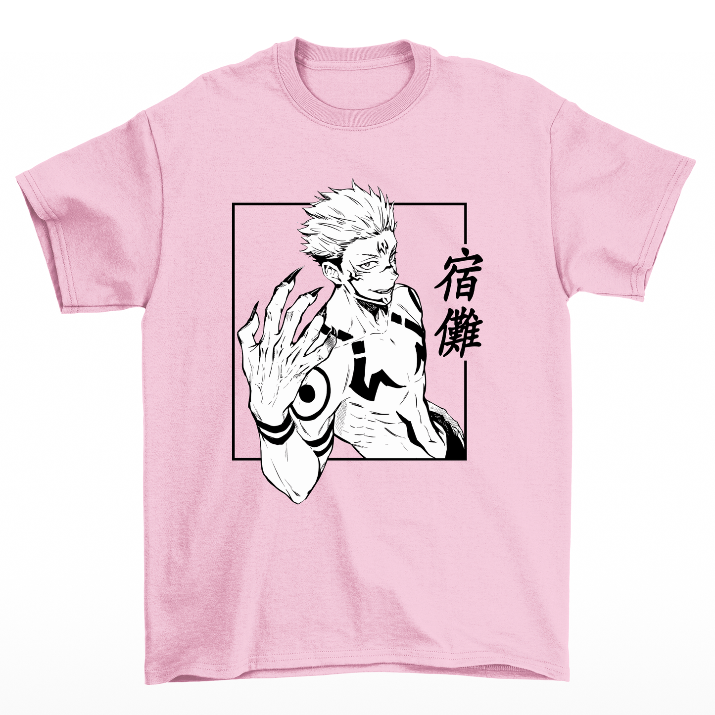 Camiseta Básica Unissex Ryomen Sukuna Domain Expansion- rosa bebe