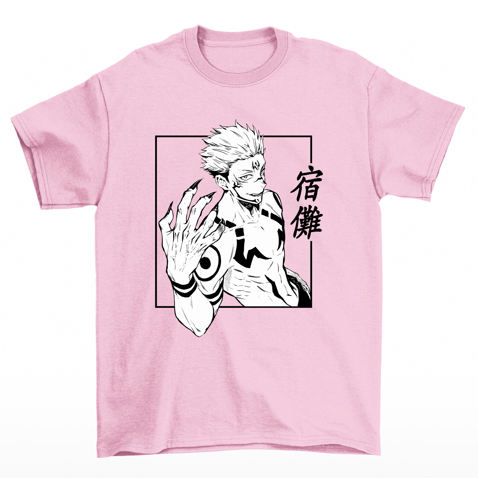 Camiseta Básica Unissex Ryomen Sukuna Domain Expansion- rosa bebe