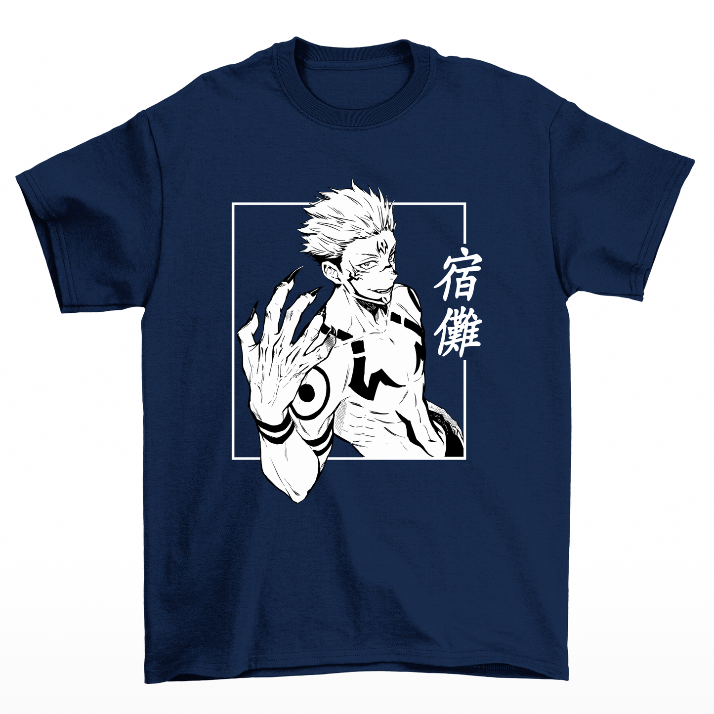 Camiseta Básica Unissex Ryomen Sukuna Domain Expansion- azul-marinho