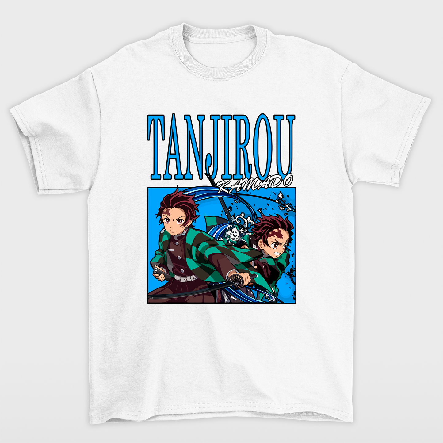 Camiseta Básica  Branca Tanjiro Kamado do anime  Demon Slayer