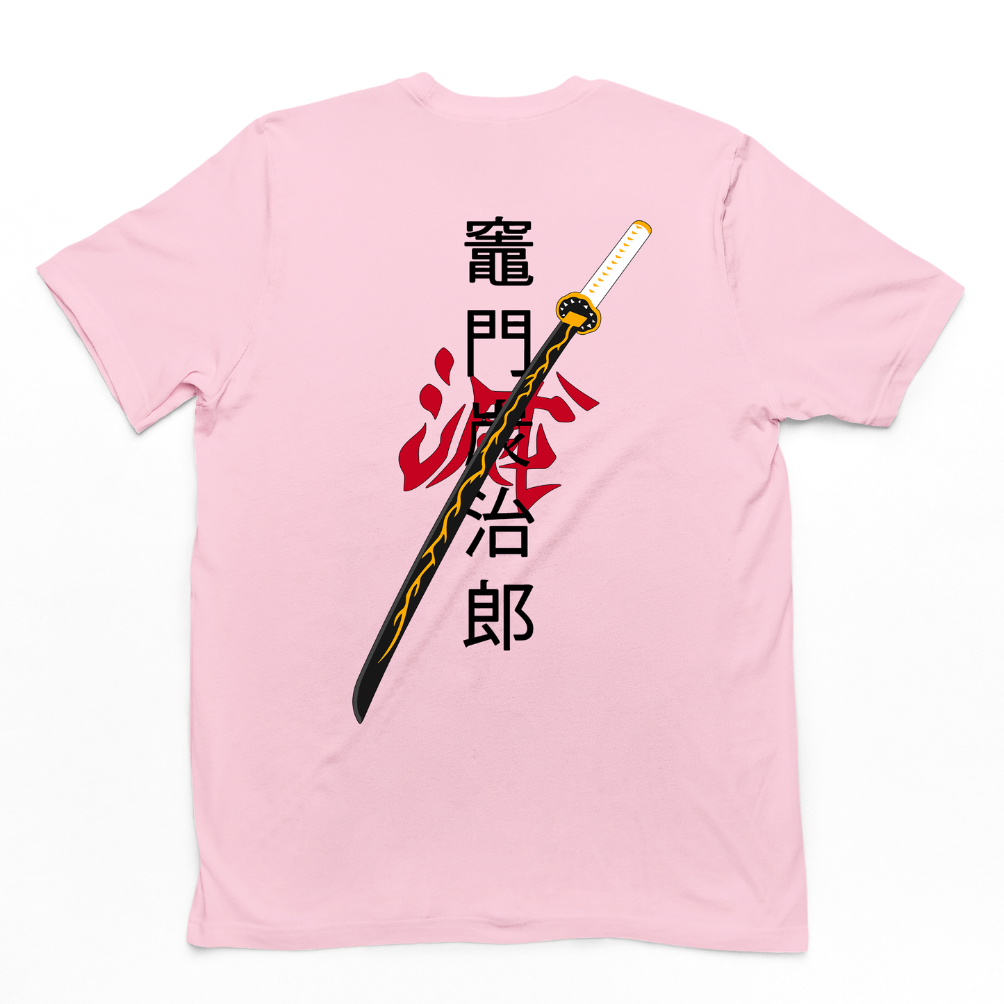 Camiseta Básica  rosa bebê Tanjiro Kamado do anime  Demon Slayer