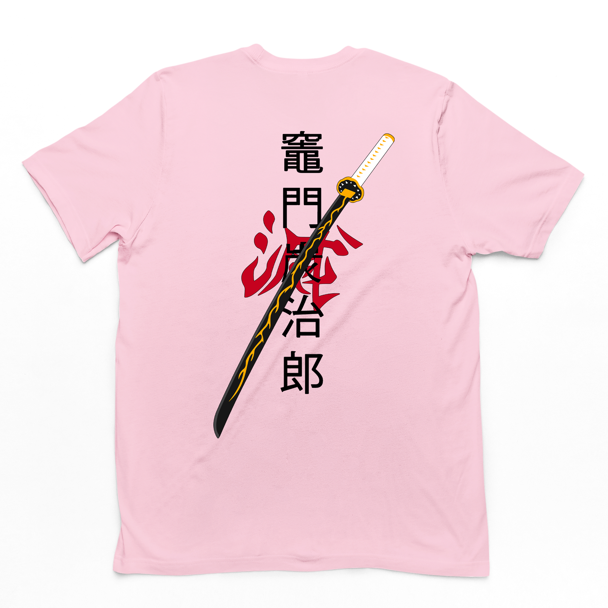 Camiseta Básica  rosa bebê Tanjiro Kamado do anime  Demon Slayer