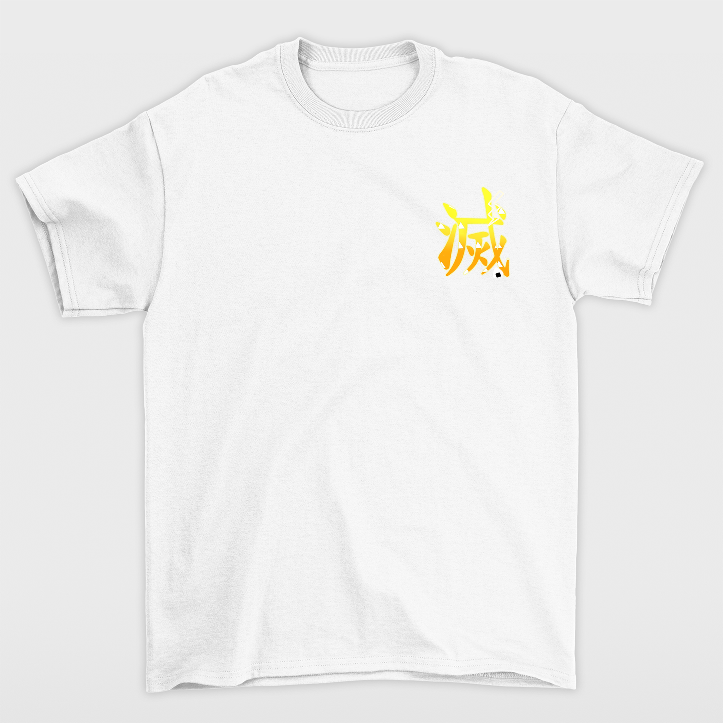 Camiseta Básica Unissex branca Thunder Breathing First Form Zenitsu Demon Slayer