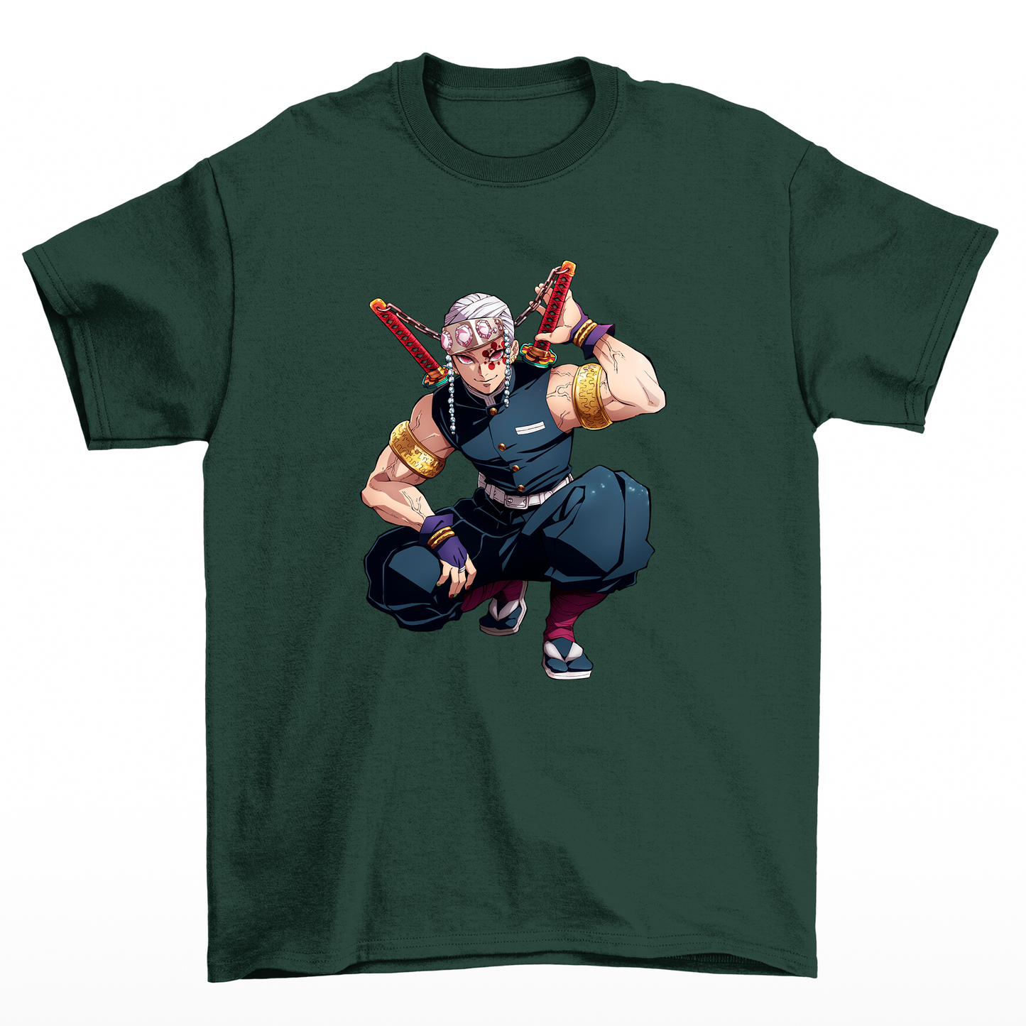 Camiseta Basica Verde Uzui Tengen do anime  Kimetsu No Yaiba
