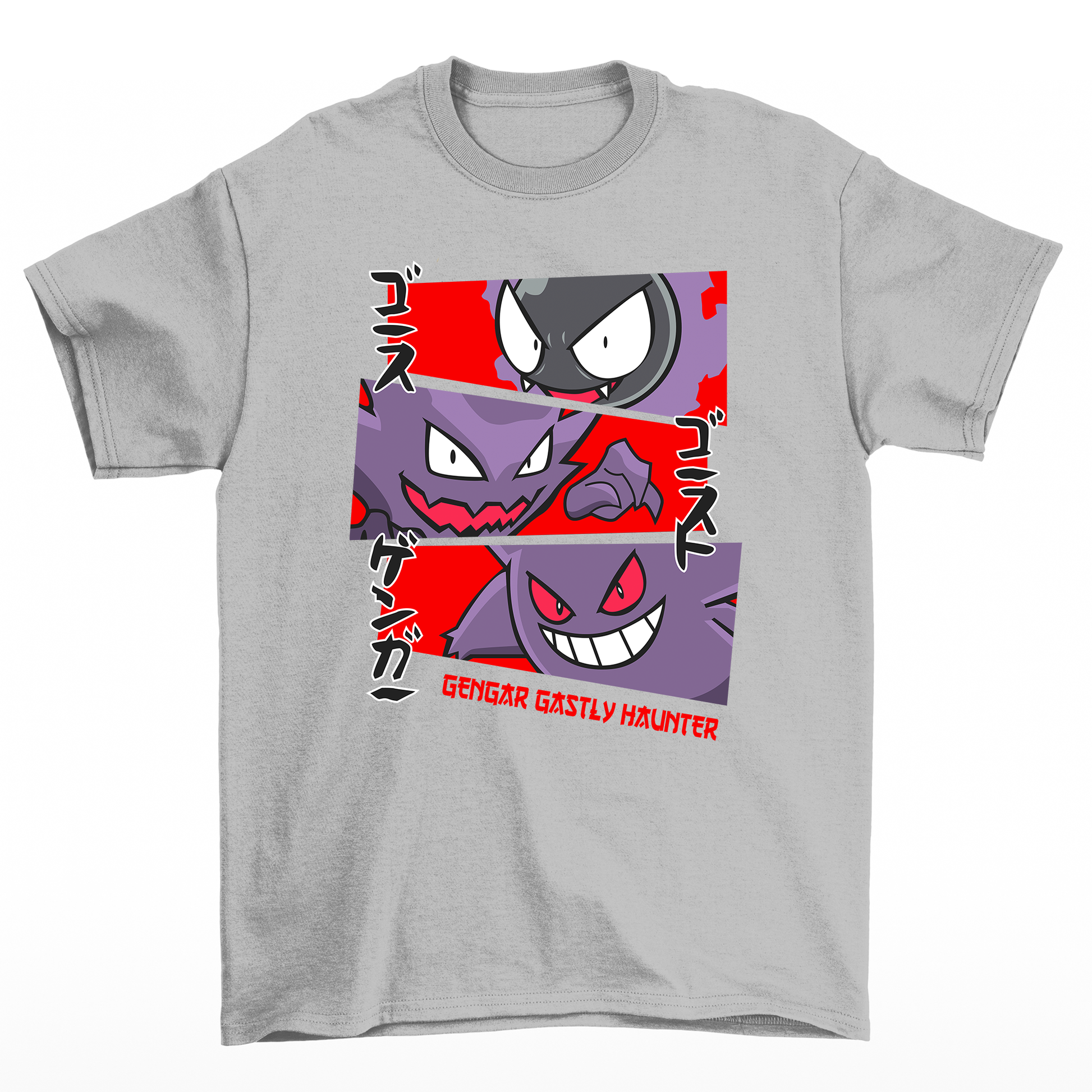 Camiseta Gengar Gastly Haunter Pokemon-cinza
