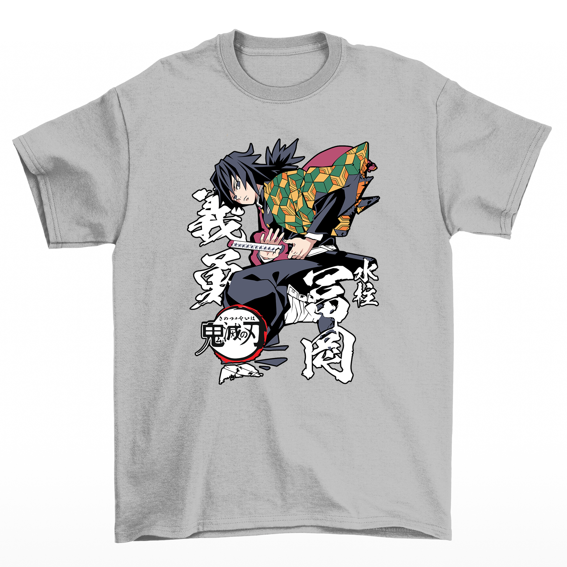 Camiseta Giyu Tomioka Demon Slayer-cinza