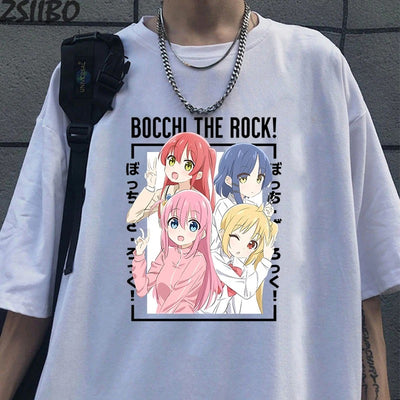 Camiseta Básica Hitori Gotoh - Ryo Yamada - Nijika Ijichi -  Ikuyo Kita Anime Bocchi The Rock!