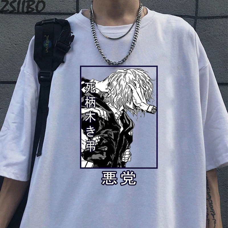 Camiseta Basica Branca 1 Tomura Shigaraki do anime Boku No Hero Academia