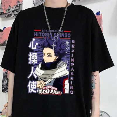 Camiseta Básica Hitoshi Shinso Anime Anime My Hero Academia