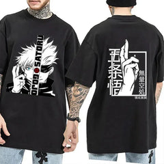 Camiseta Básica Unissex Gojo Satoru Anime Blue Eyes
