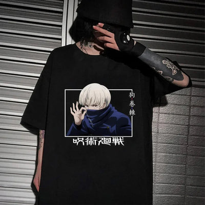 Camiseta Básica Preta Toge Inumaki do anime Jujutsu  Kaisen