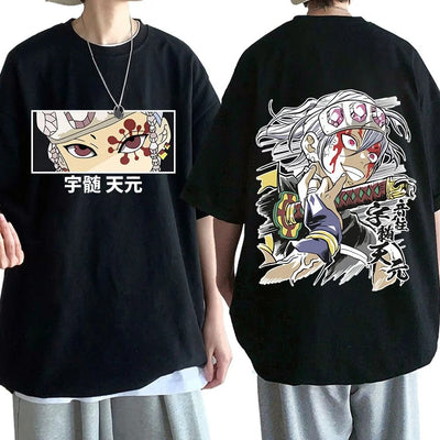 Camiseta Básica Preta Hashira do anime Demon Slayer