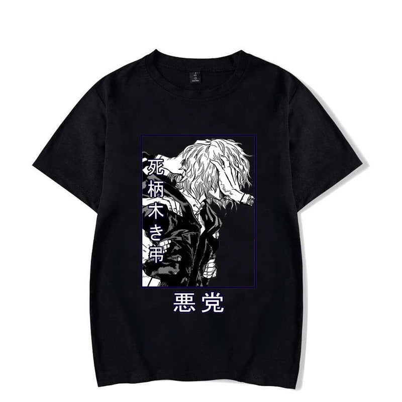 Camiseta Basica Preta  Tomura Shigaraki do anime Boku No Hero Academia