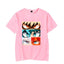 Camiseta Básica Rosa Bebe Bakugo,  Midorya And Todoroki My Hero Academia 
