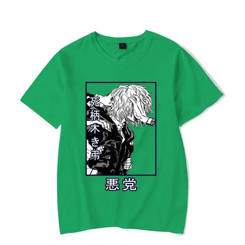 Camiseta Basica Verde Tomura Shigaraki do anime Boku No Hero Academia