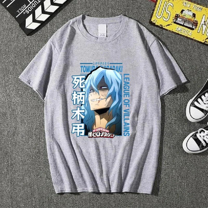 Camiseta Basica Cinza Tomura Shigaraki do anime mangá My Hero Academia