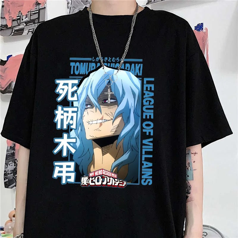 Camiseta Basica Preta Unissex Tomura Shigaraki League Of VIllains My Hero Academia