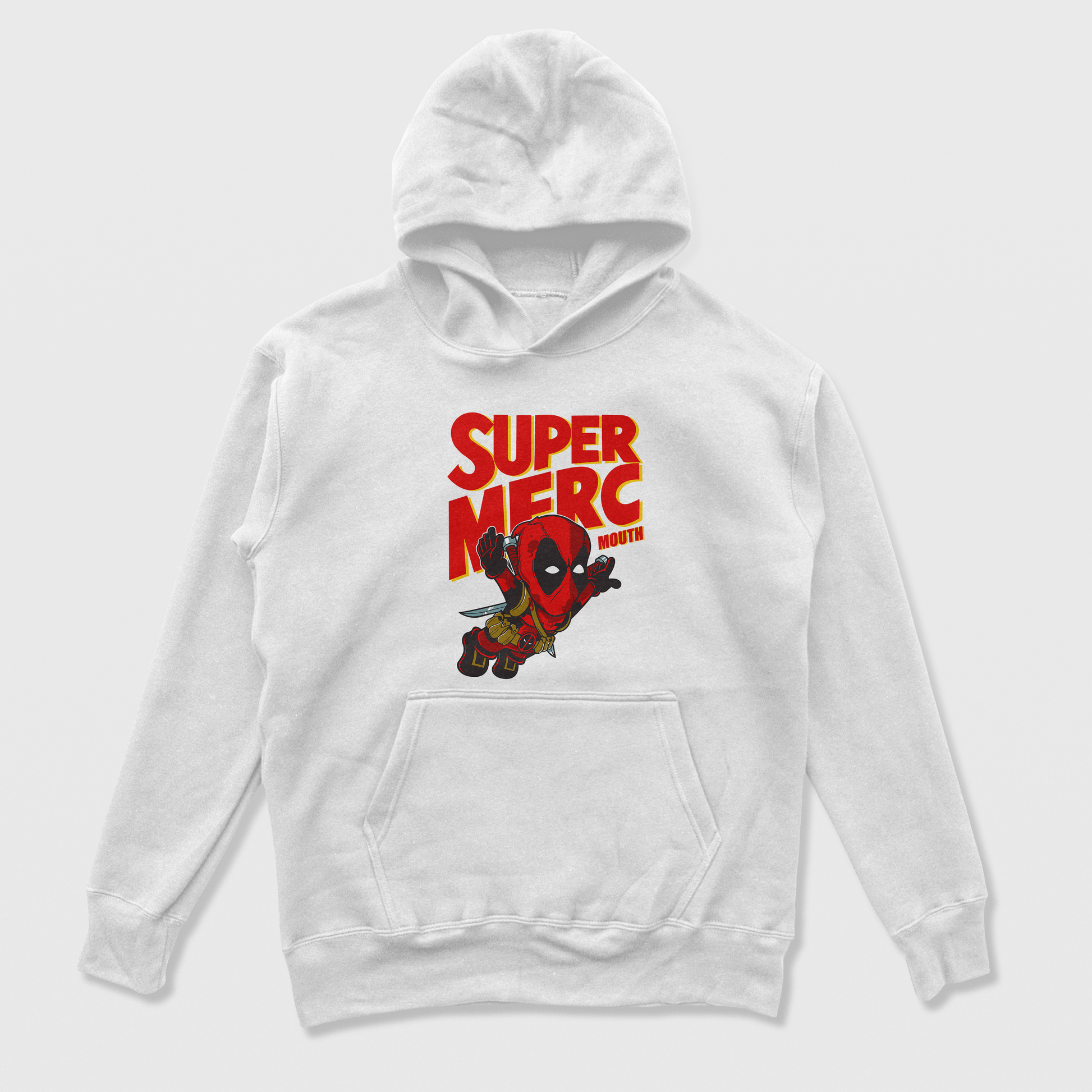 Moletom Canguru Unissex Super Mario Deadpool Branco