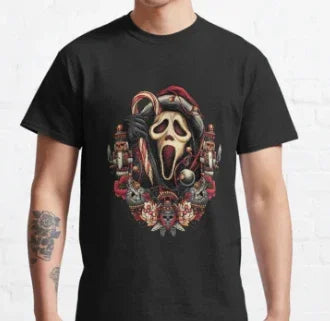 Camiseta Básica Unissex Ghostface Natal