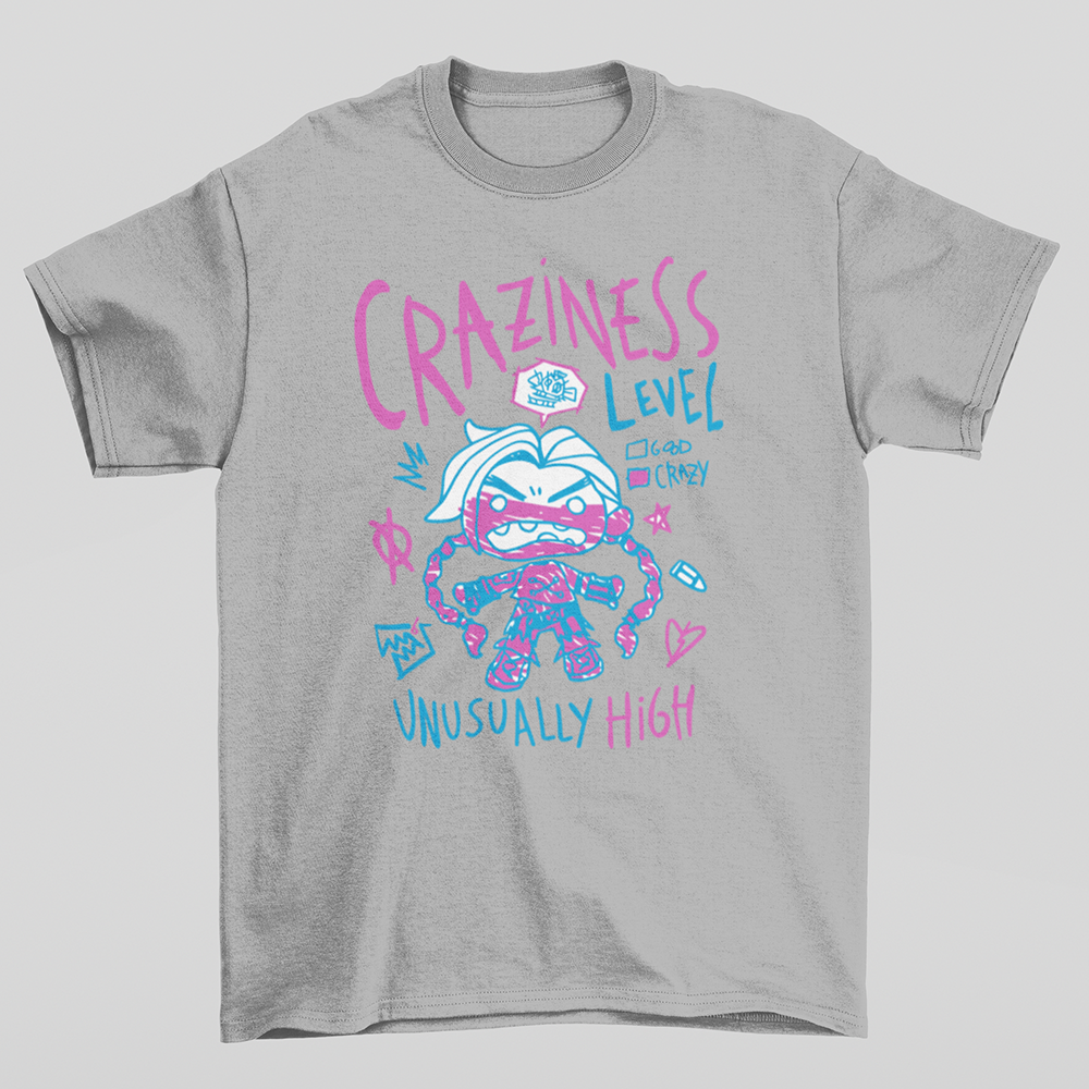 Camiseta Básica Unissex Crazyness Unusually High Cinza