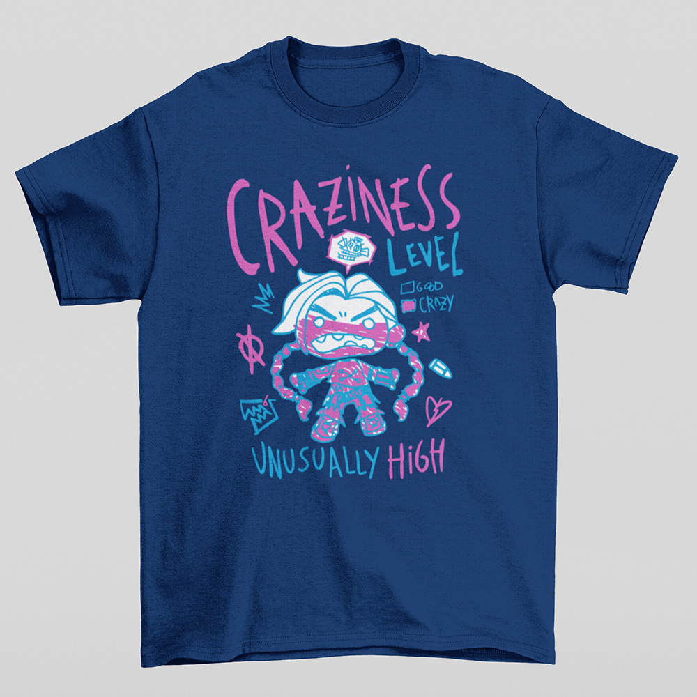 Camiseta Básica Unissex Crazyness Unusually High Azul-marinho