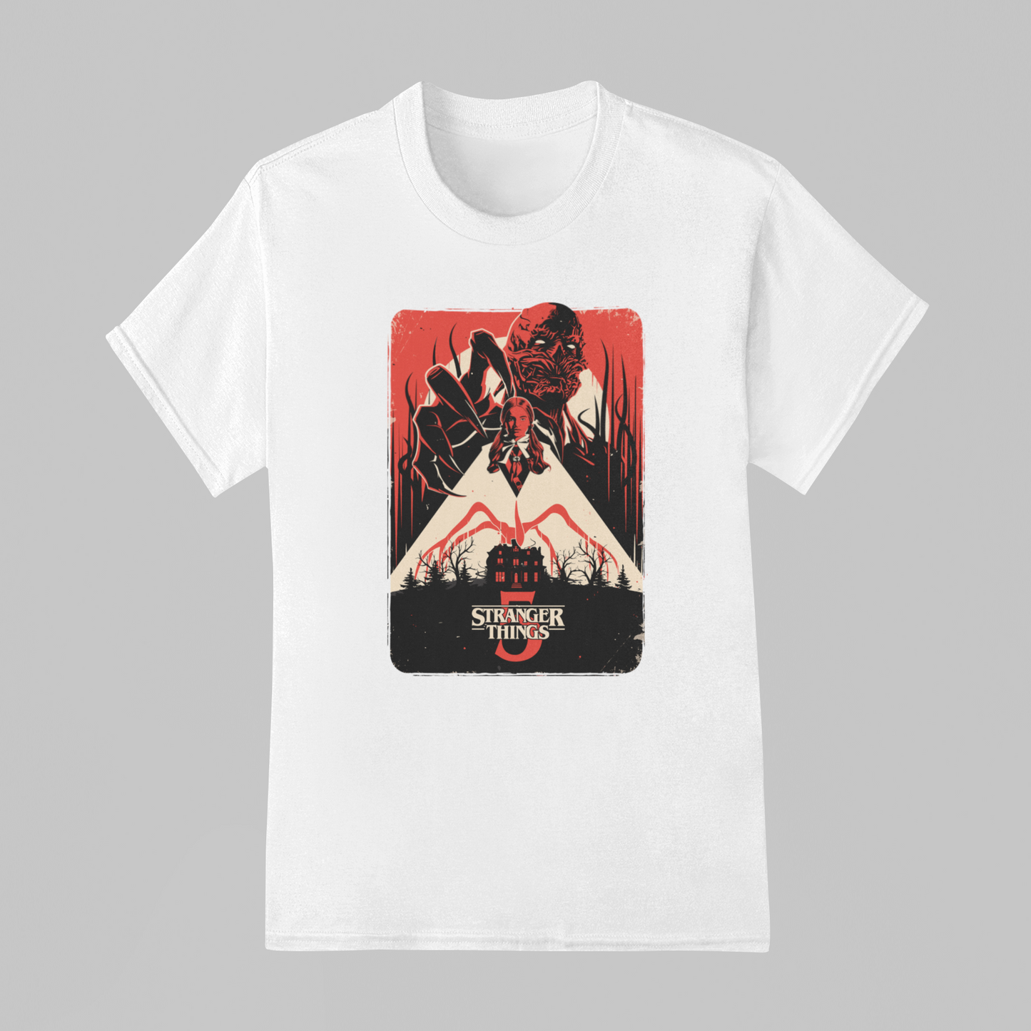 Camiseta Básica Unissex Stranger Things Vecna´s Poster