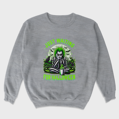 Moletom Gola Redonda Unissex Just Waiting For Halloween Beetlejuice