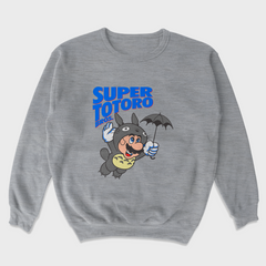 Moletom Gola Redonda Unissex Super Mario Totoro